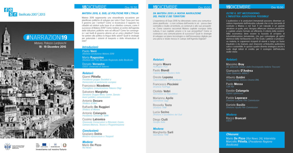 #Narrazioni19 - brochure informativa e programma dell'evento